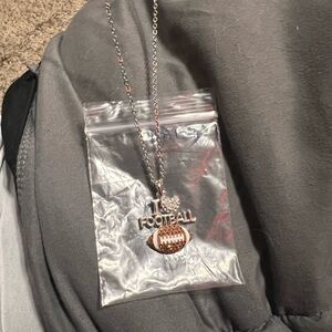 Silver 'I Love Football' Necklace